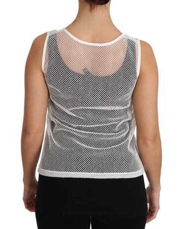 White Net Transparent Sleeveless Tank Top