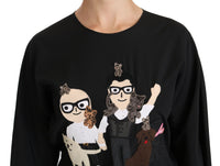 Black #dgfamily Top T-shirt Silk Blouse