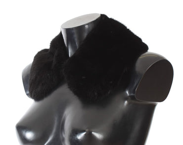 Black Mink Fur Shoulder Collar Scarf