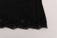 Black Floral Cutout Lace A-Line Skirt