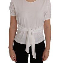 White Cotton Silk T-Shirt