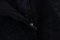 Black Brocade High Waist Capri Shorts